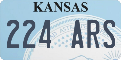 KS license plate 224ARS