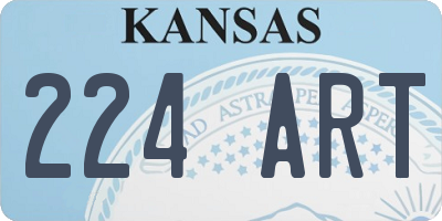 KS license plate 224ART