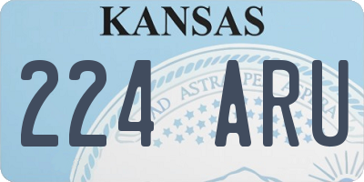 KS license plate 224ARU