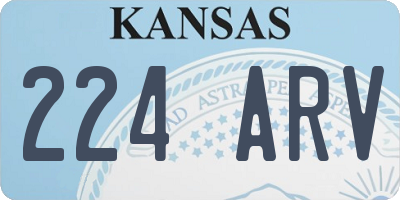 KS license plate 224ARV