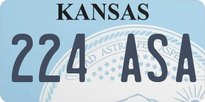 KS license plate 224ASA