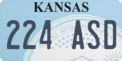 KS license plate 224ASD