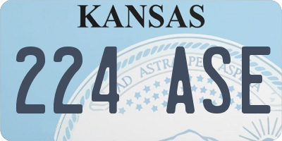 KS license plate 224ASE