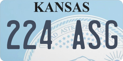 KS license plate 224ASG