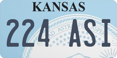 KS license plate 224ASI