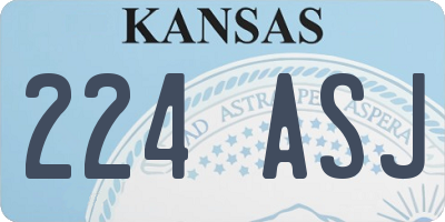 KS license plate 224ASJ