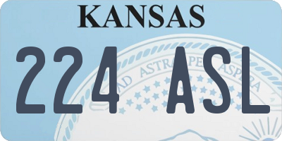 KS license plate 224ASL