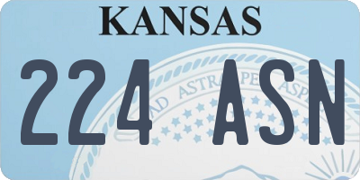 KS license plate 224ASN