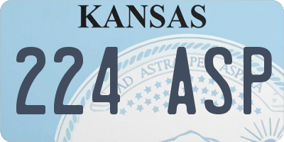 KS license plate 224ASP