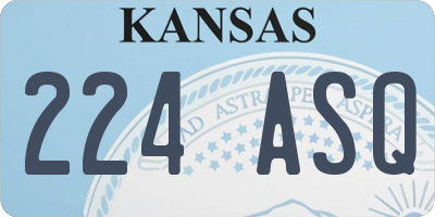 KS license plate 224ASQ