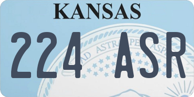 KS license plate 224ASR