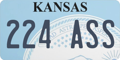 KS license plate 224ASS