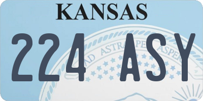 KS license plate 224ASY