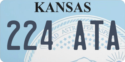 KS license plate 224ATA