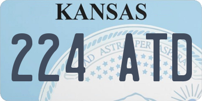 KS license plate 224ATD