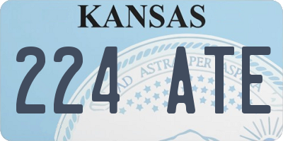 KS license plate 224ATE