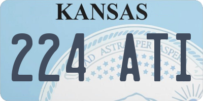 KS license plate 224ATI