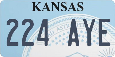 KS license plate 224AYE