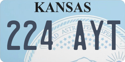 KS license plate 224AYT