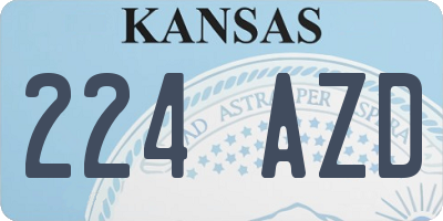 KS license plate 224AZD