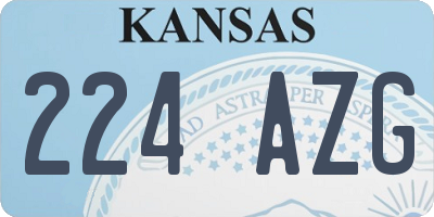 KS license plate 224AZG