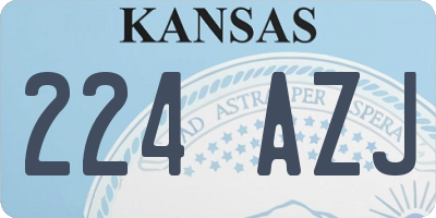 KS license plate 224AZJ