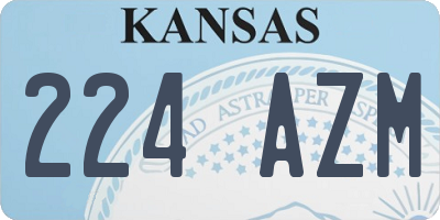 KS license plate 224AZM