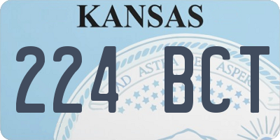 KS license plate 224BCT