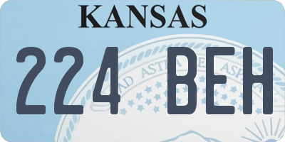 KS license plate 224BEH