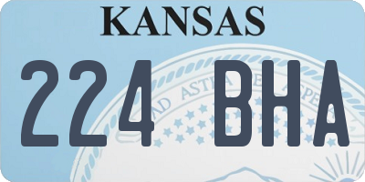 KS license plate 224BHA
