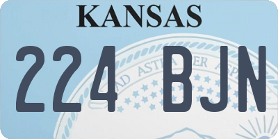 KS license plate 224BJN