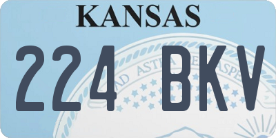 KS license plate 224BKV