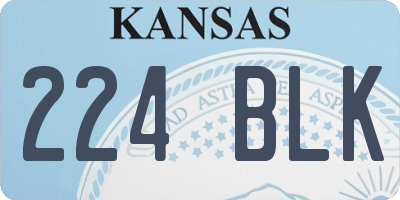 KS license plate 224BLK
