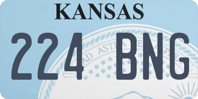 KS license plate 224BNG