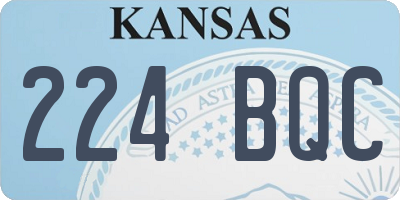 KS license plate 224BQC