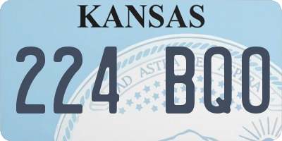 KS license plate 224BQO