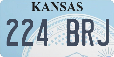 KS license plate 224BRJ