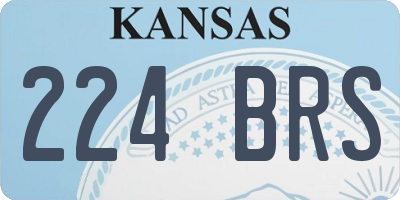 KS license plate 224BRS