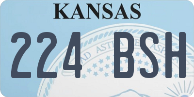 KS license plate 224BSH