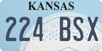 KS license plate 224BSX