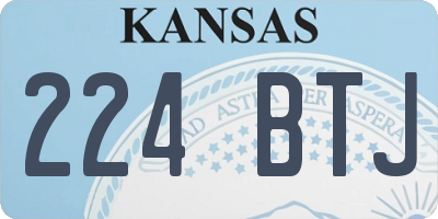 KS license plate 224BTJ