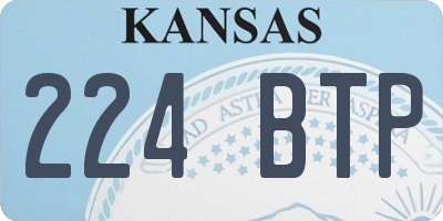 KS license plate 224BTP
