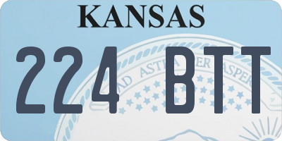 KS license plate 224BTT