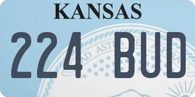 KS license plate 224BUD