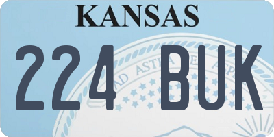KS license plate 224BUK