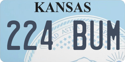 KS license plate 224BUM
