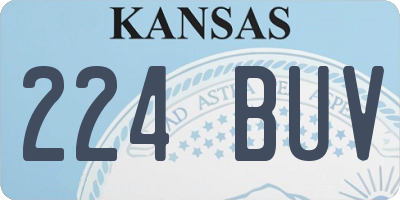 KS license plate 224BUV