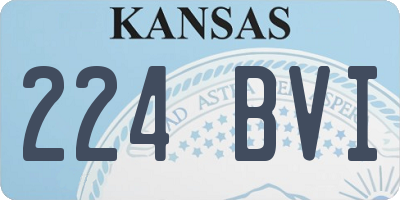 KS license plate 224BVI