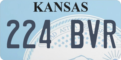 KS license plate 224BVR