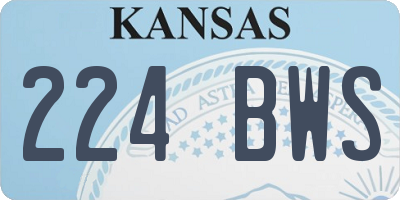 KS license plate 224BWS